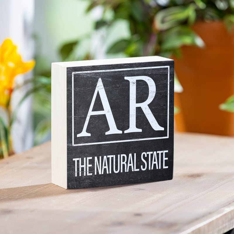 State Wooden Plock Arkansas 6x6"