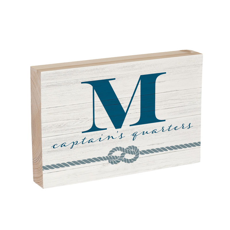 Coastal Wooden Plock Monogram Captain 12x8" M M