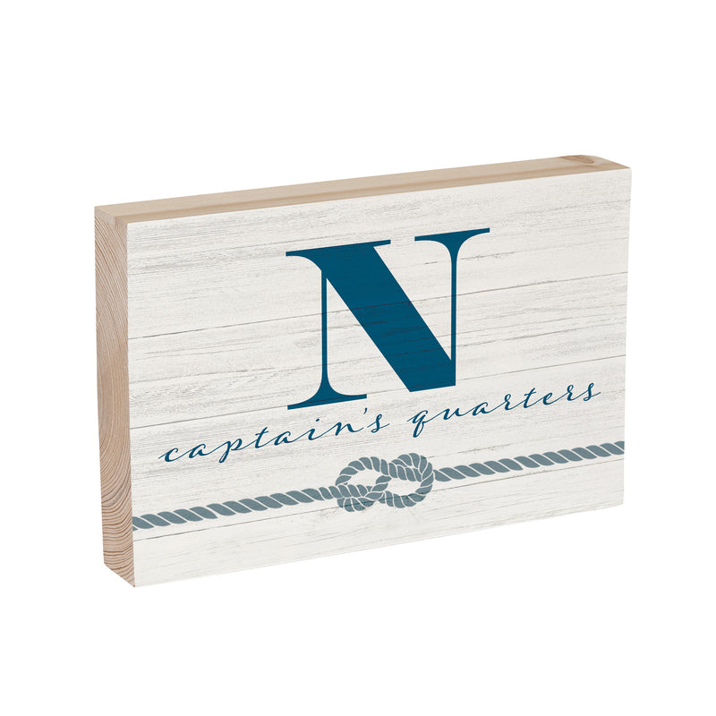 Coastal Wooden Plock Monogram Captain 12x8" N N