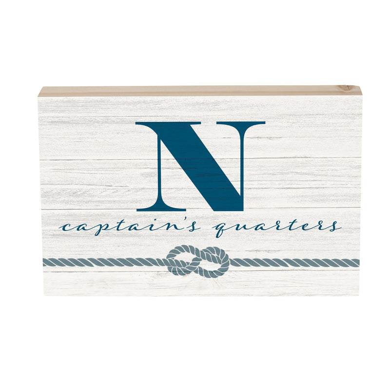 Coastal Wooden Plock Monogram Captain 12x8" N N