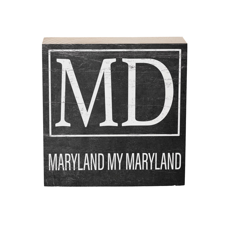State Wooden Plock Maryland 6x6"