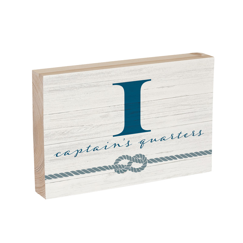 Coastal Wooden Plock Monogram Captain 12x8" I I