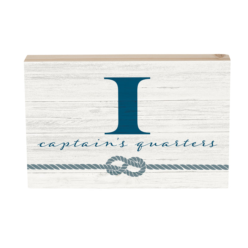 Coastal Wooden Plock Monogram Captain 12x8" I I