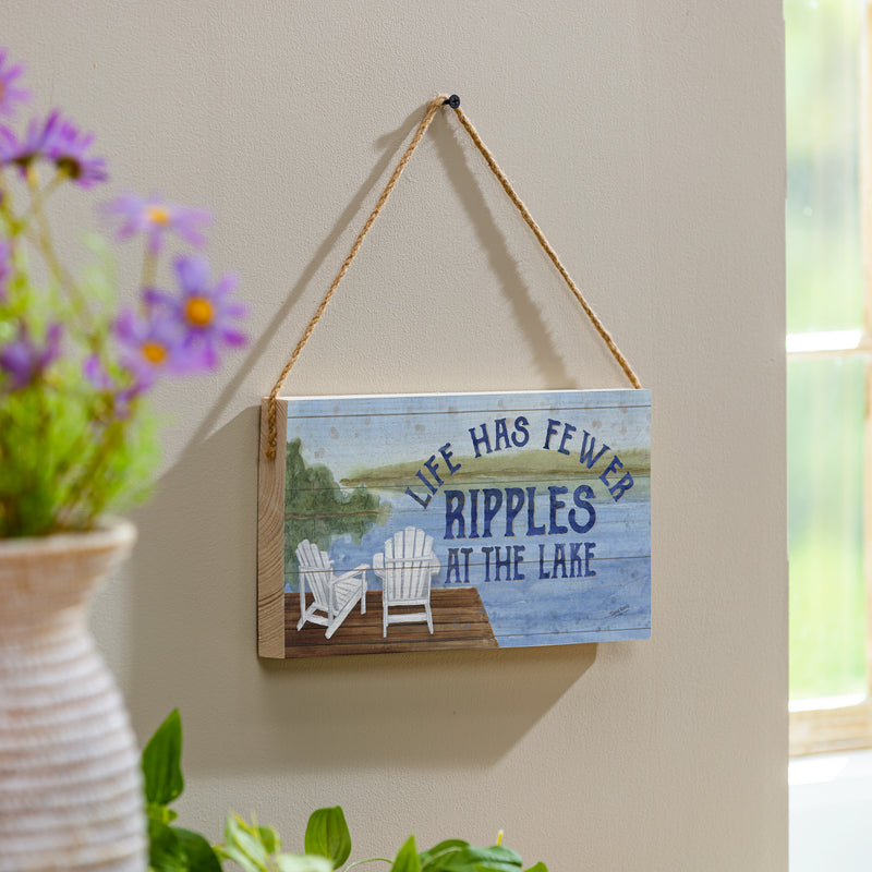 Lake View Hanging Sign Ripples at the Lake 11x6"