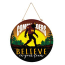 Washington Commanders Bigfoot Round Door Décor with Hanging Rope, 18x18