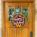 Washington Commanders Holiday Round Door Décor with Hanging Rope, 18x18