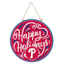 Philadelphia Phillies Holiday Round Door Décor with Hanging Rope, 18x18
