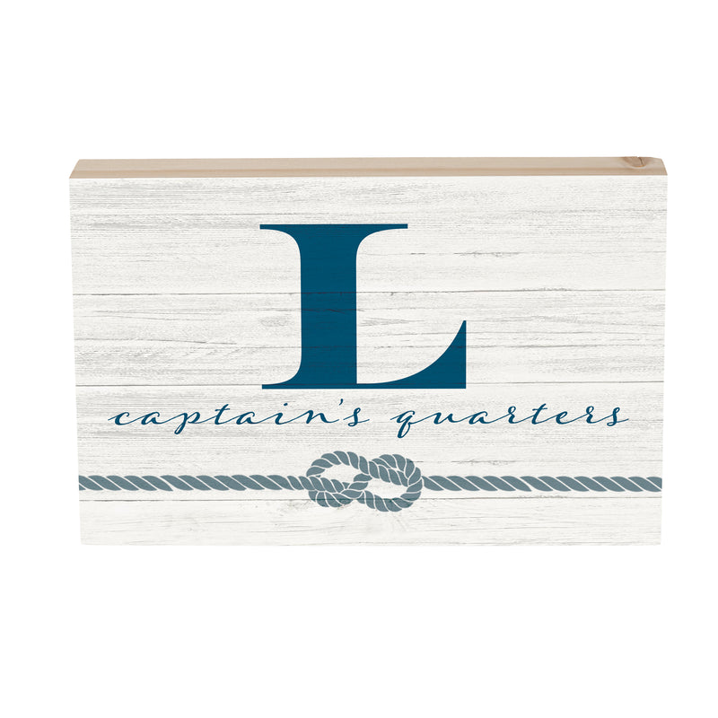 Coastal Wooden Plock Monogram Captain 12x8" L L