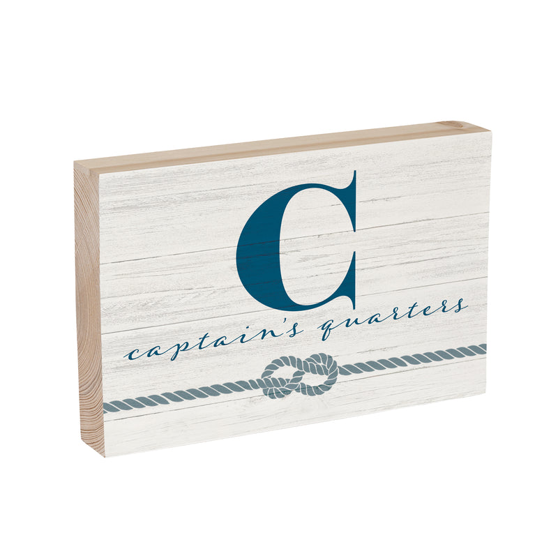 Coastal Wooden Plock Monogram Captain 12x8" C C