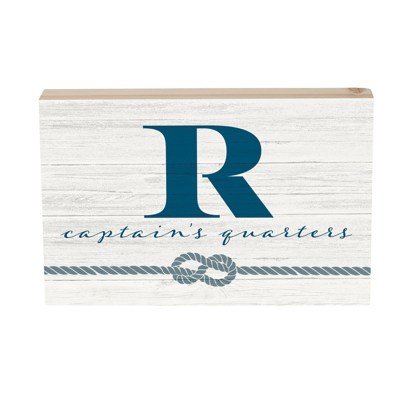Coastal Wooden Plock Monogram Captain 12x8" R R