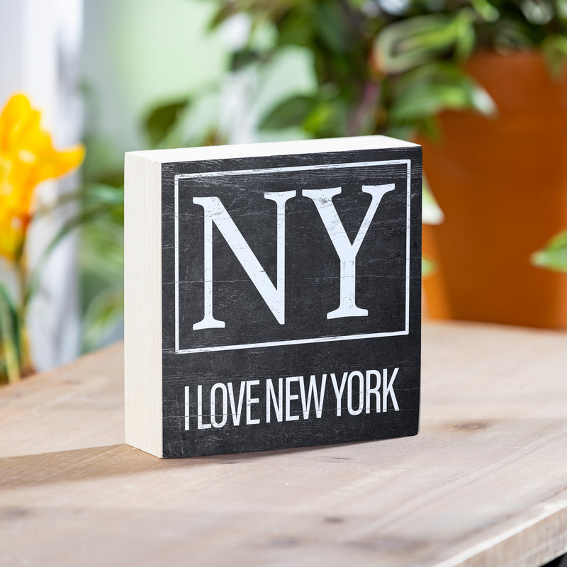 State Wooden Plock New York 6x6"