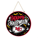 Kansas City Chiefs Halloween Round Door Décor with Hanging Rope, 18x18