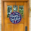 Minnesota Twins Holiday Round Door Décor with Hanging Rope, 18x18