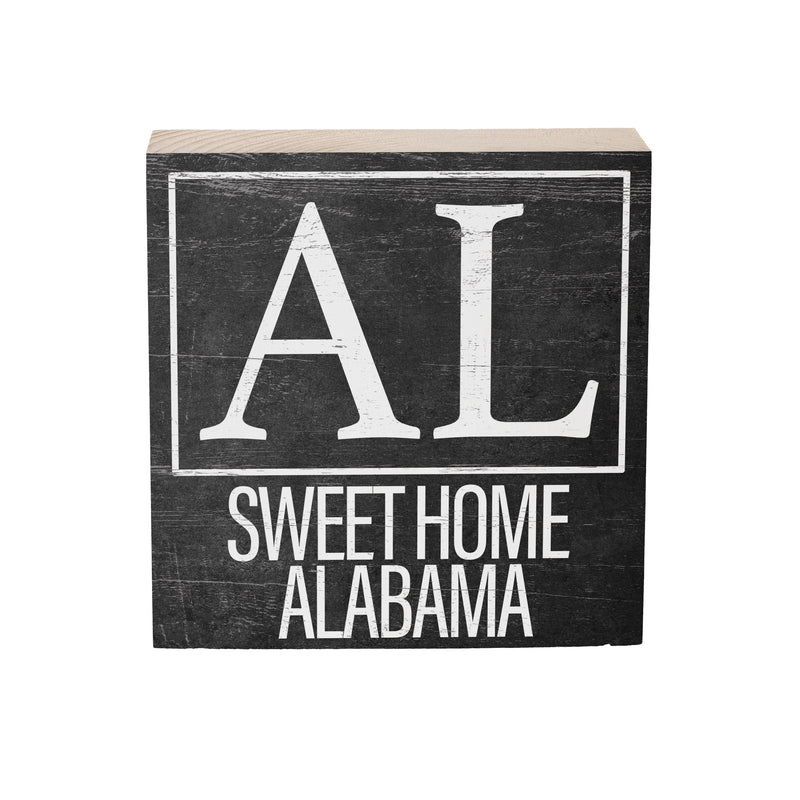 State Wooden Plock Alabama 6x6"