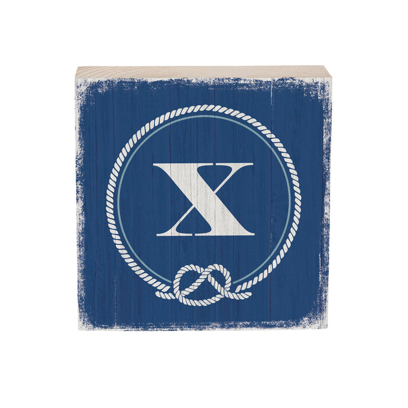 Coastal Wooden Plock Monogram Nautical 6" X X