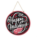 Detroit Red Wings Holiday Round Door Décor with Hanging Rope, 18x18