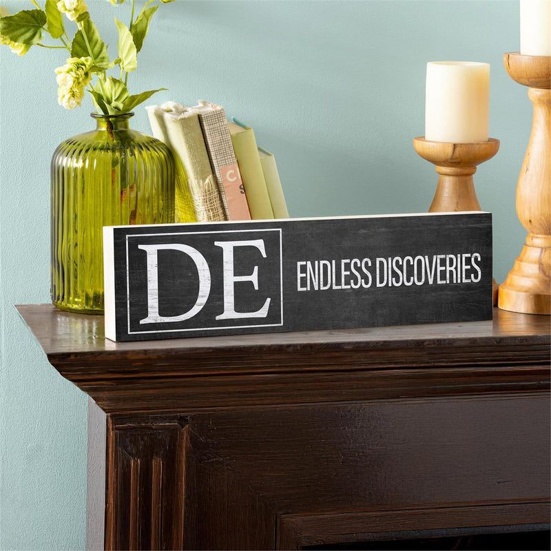 State Wooden Mantle Sign Delaware 18x5"