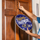 Baltimore Ravens Halloween Round Door Décor with Hanging Rope, 18x18
