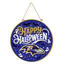 Baltimore Ravens Halloween Round Door Décor with Hanging Rope, 18x18