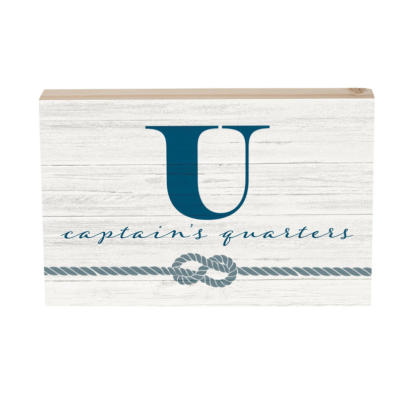 Coastal Wooden Plock Monogram Captain 12x8" U U