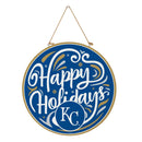 Kansas City Royals Holiday Round Door Décor with Hanging Rope, 18x18