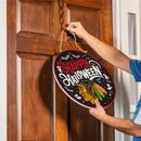 Chicago Blackhawks Halloween Round Door Décor with Hanging Rope, 18x18