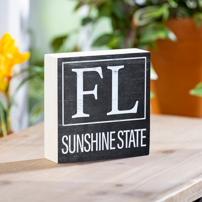 State Wooden Plock Florida 6x6"