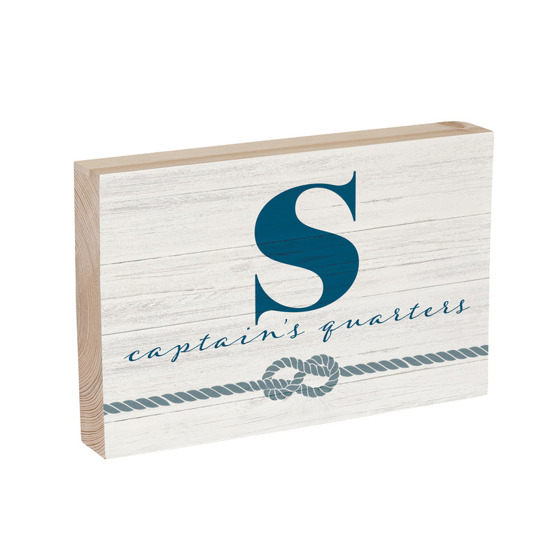 Coastal Wooden Plock Monogram Captain 12x8" S S