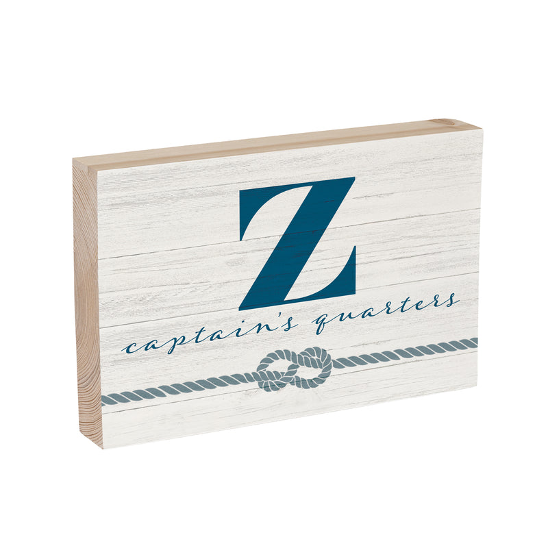 Coastal Wooden Plock Monogram Captain 12x8" Z Z