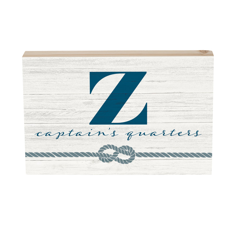 Coastal Wooden Plock Monogram Captain 12x8" Z Z