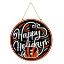 Cincinnati Bengals Holiday Round Door Décor with Hanging Rope, 18x18