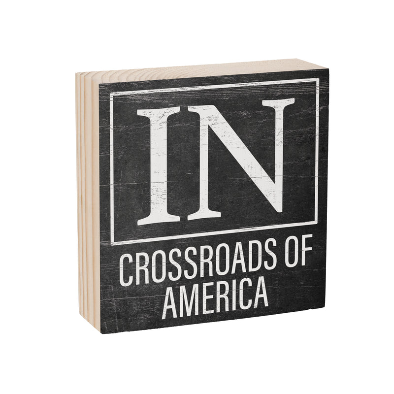 State Wooden Plock Indiana 6x6"