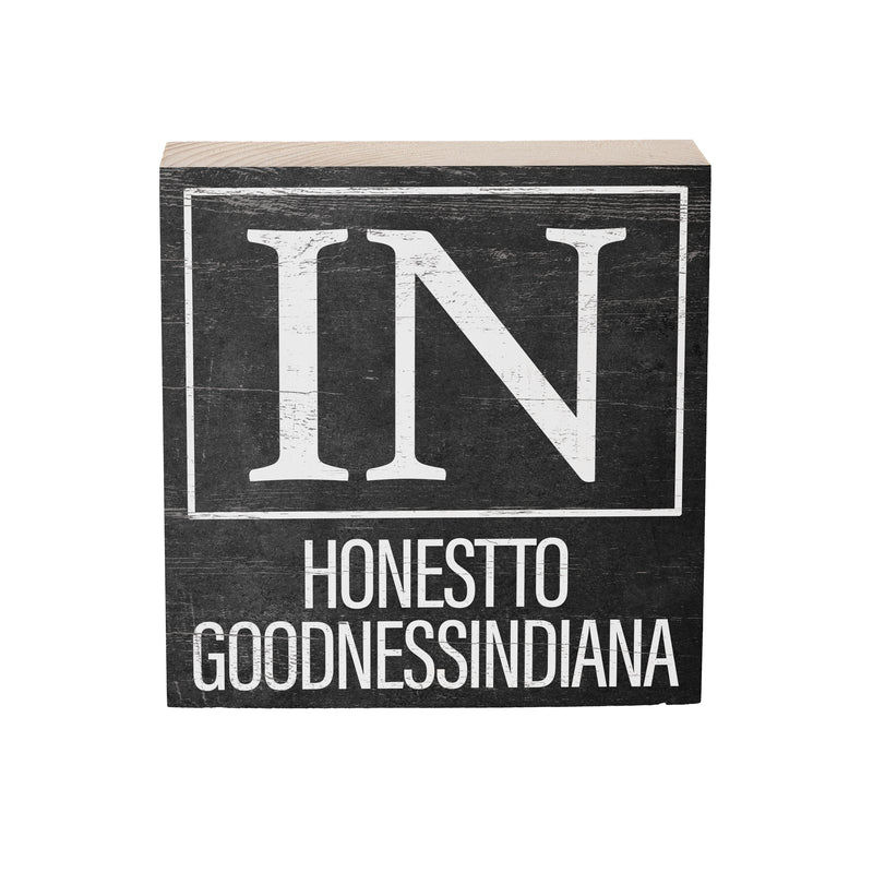 State Wooden Plock Indiana 6x6"