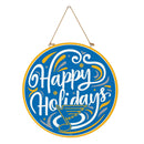 St Louis Blues Holiday Round Door Décor with Hanging Rope, 18x18