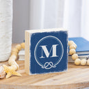 Coastal Wooden Plock Monogram Nautical 6" M M