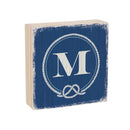 Coastal Wooden Plock Monogram Nautical 6" M M