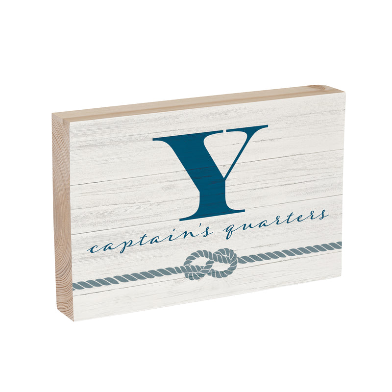 Coastal Wooden Plock Monogram Captain 12x8" Y Y