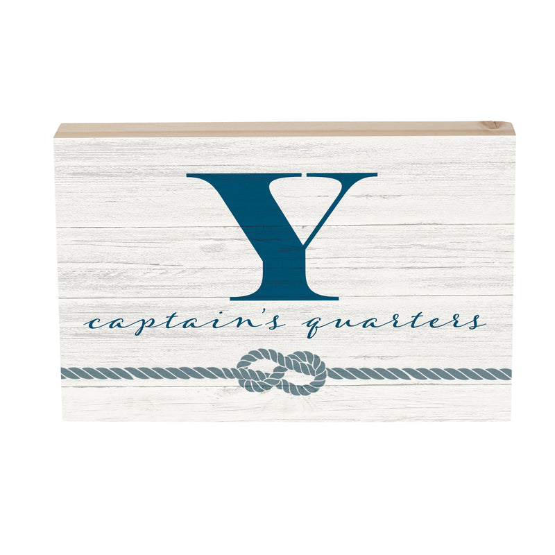 Coastal Wooden Plock Monogram Captain 12x8" Y Y
