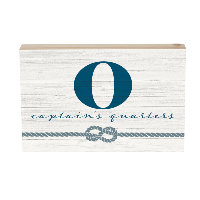 Coastal Wooden Plock Monogram Captain 12x8" O O