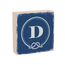 Coastal Wooden Plock Monogram Nautical 6" D D