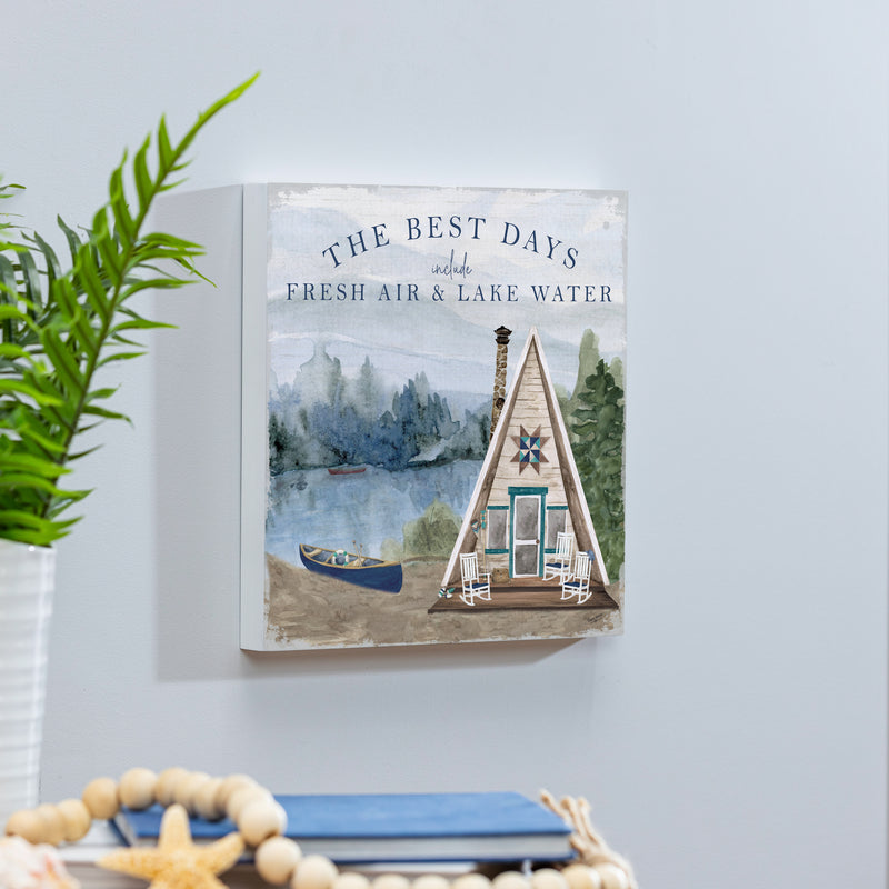 Lake Living Wooden Wall Art The Best Days 12x12"