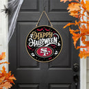 San Francisco 49ers Halloween Round Door Décor with Hanging Rope, 18x18