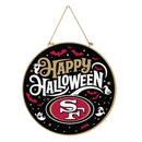 San Francisco 49ers Halloween Round Door Décor with Hanging Rope, 18x18