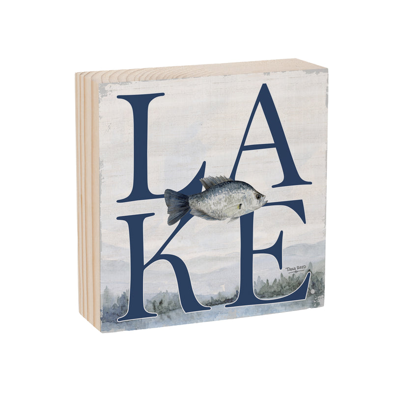 Lake Living Wooden Plock Lake Fish 6x6"