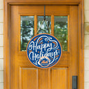 New York Mets Holiday Round Door Décor with Hanging Rope, 18x18