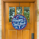 Texas Rangers Holiday Round Door Décor with Hanging Rope, 18x18