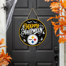 Pittsburgh Steelers Halloween Round Door Décor with Hanging Rope, 18x18