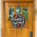 San Francisco Giants Holiday Round Door Décor with Hanging Rope, 18x18