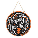 San Francisco Giants Holiday Round Door Décor with Hanging Rope, 18x18