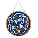 Houston Astros Holiday Round Door Décor with Hanging Rope, 18x18